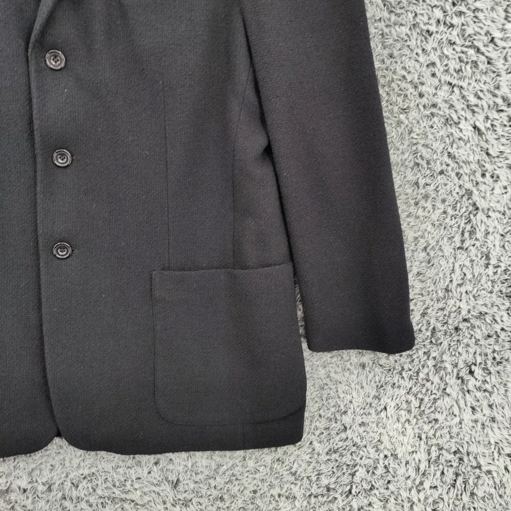 Le Collezioni Mens Dark Academia Old Money Wool Blazer L Jacket Black Italian